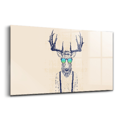 Skleněný obraz na zeď Abstrakce jelena s lidskými rysy
