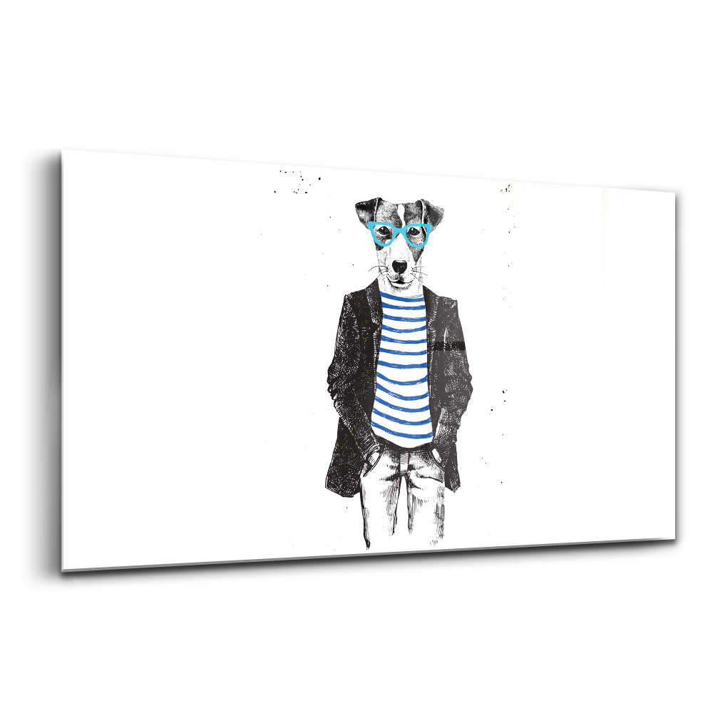 Skleněný obraz na stěnu Pes v lidském těle