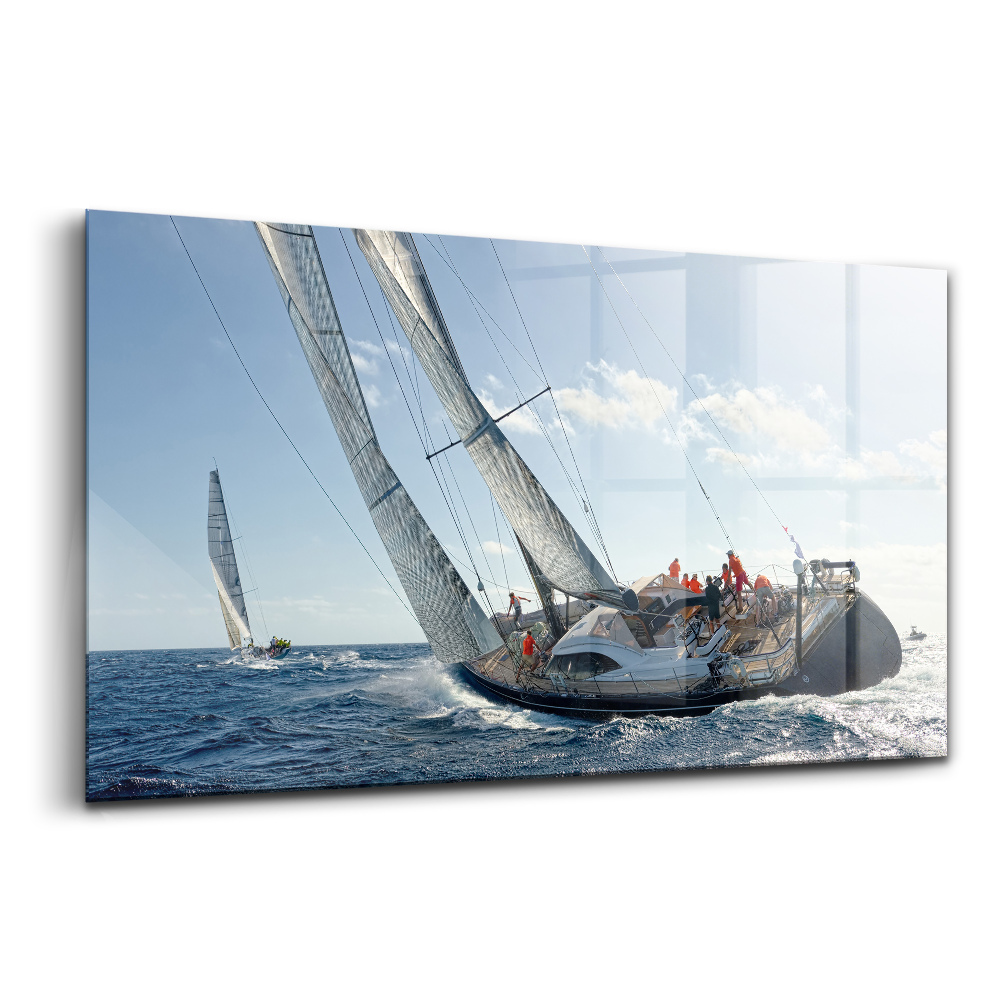 Obraz ze skla Regata plachetnic