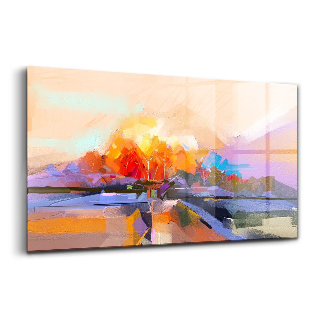 Luxusní skleněný obraz Poloviční abstraktní strom