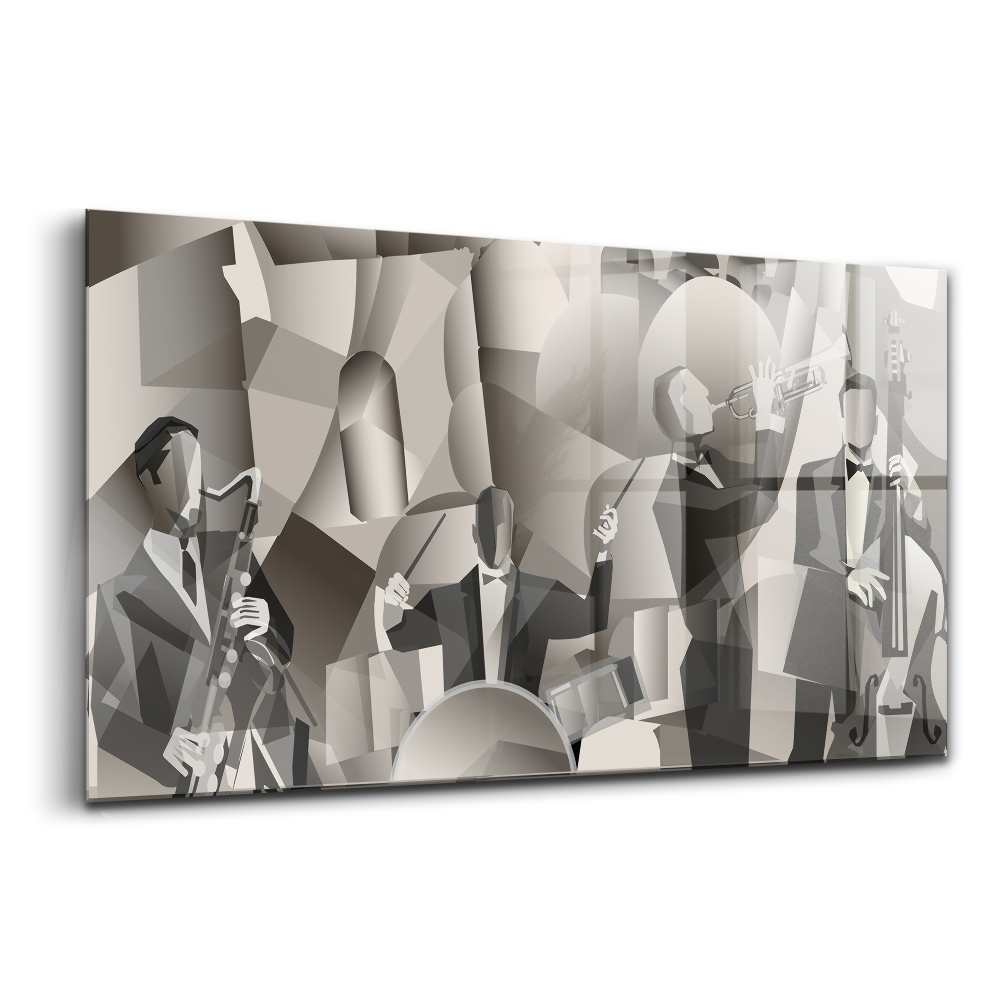 Obraz ze skla Orchestr složený z geometrických obrazců