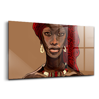 Skleněný obraz Umělecká malba africké ženy