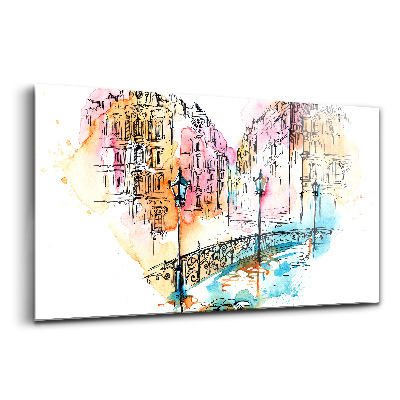 Skleněný obraz na stěnu Architektura ve tvaru srdce