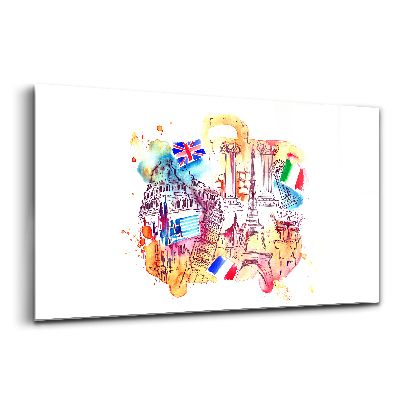 Skleněný obraz na stěnu Atraktivní země světového cestovního ruchu