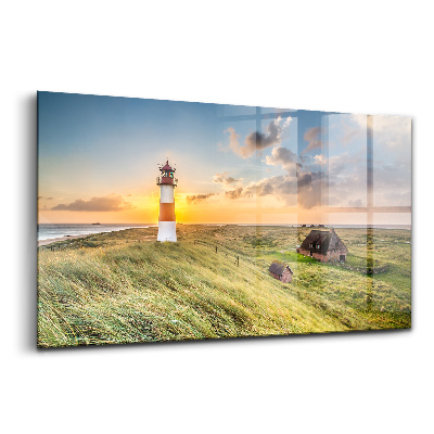 Skleněný obraz Maják v dopise pro sylt