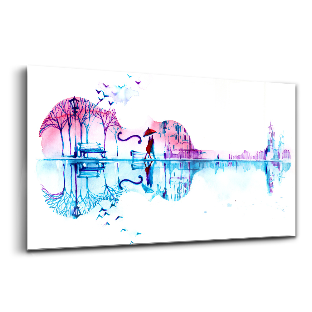 Skleněný obraz na zeď Jezero v parku Cello