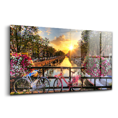 Obraz na skle Východ slunce nad Amsterdamem