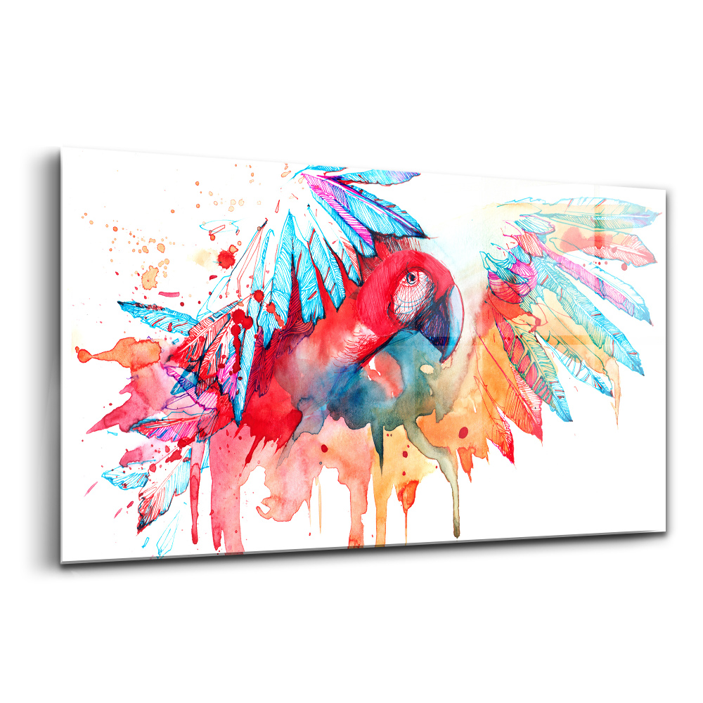 Luxusní skleněný obraz Barevný červený papoušek