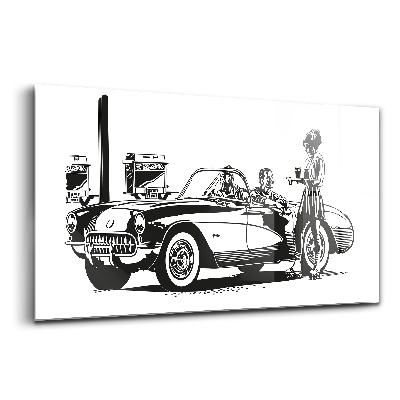 Skleněný obraz na zeď Retro ilustrace