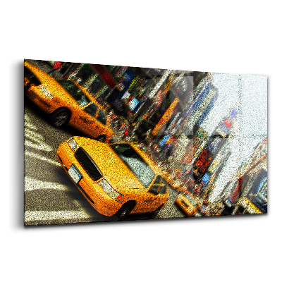 Obraz na skle Žluté taxíky v New Yorku
