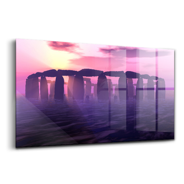 Obraz ze skla Západ slunce u Stonehenge