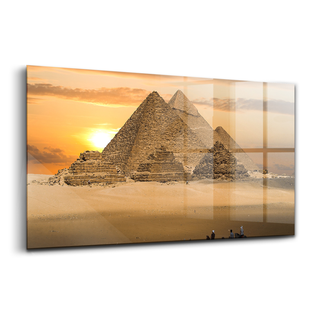 Skleněný obraz na zeď Pyramidy západ slunce