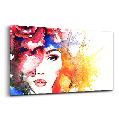 Skleněný obraz Barevný portrét ženy