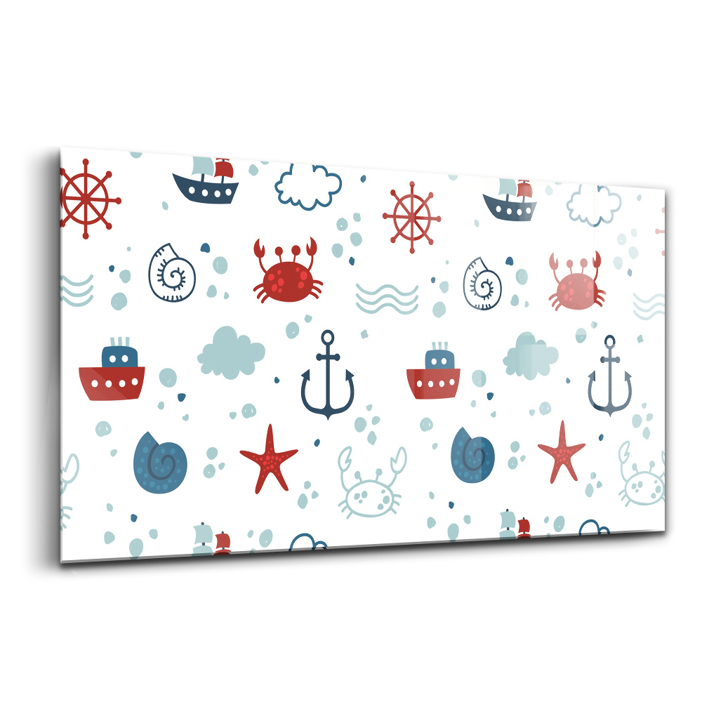 Obraz na skle Mořské námořní vzory