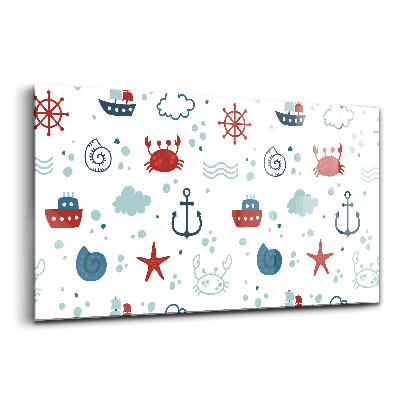Obraz na skle Mořské námořní vzory