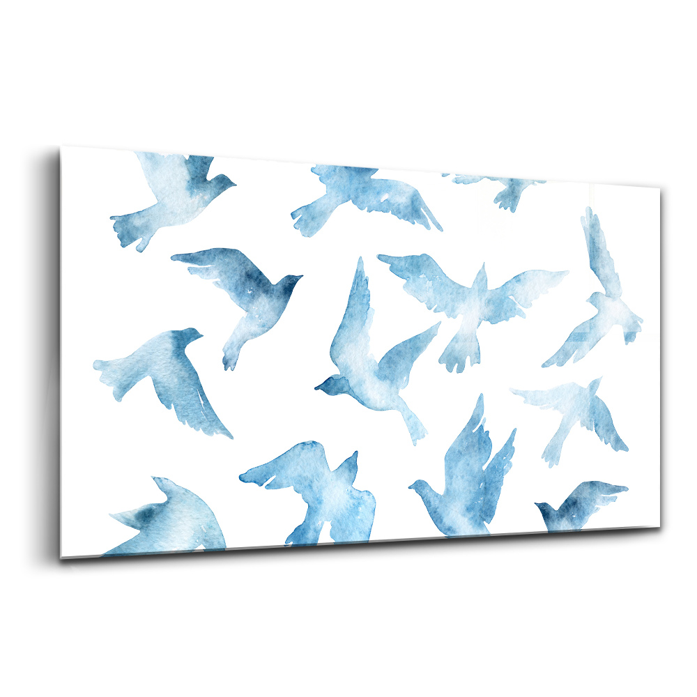Obraz ze skla Létající ptáci ve vzduchu