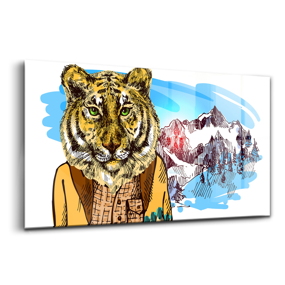 Skleněný obraz na zeď Tygr ve svetru