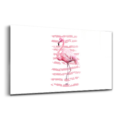 Skleněný obraz na zeď Plameňák