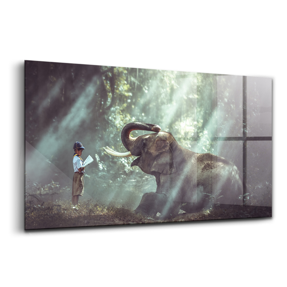 Skleněný obraz na zeď Chlapec si čte knihu