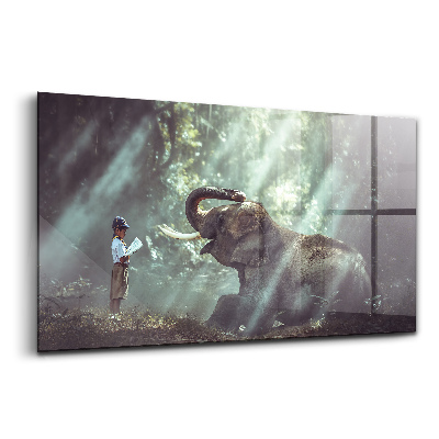 Skleněný obraz na zeď Chlapec si čte knihu