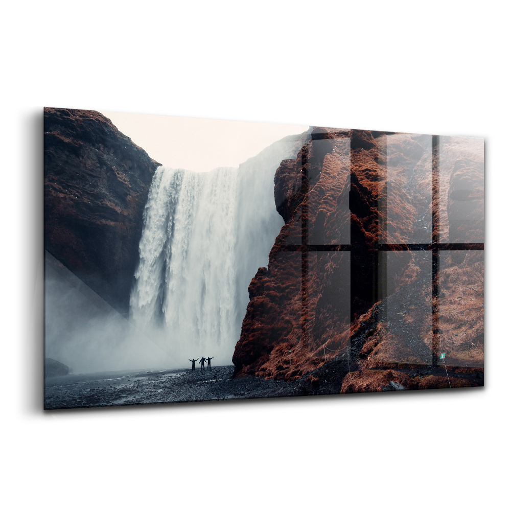 Obraz ze skla Vodopád Islandská krajina