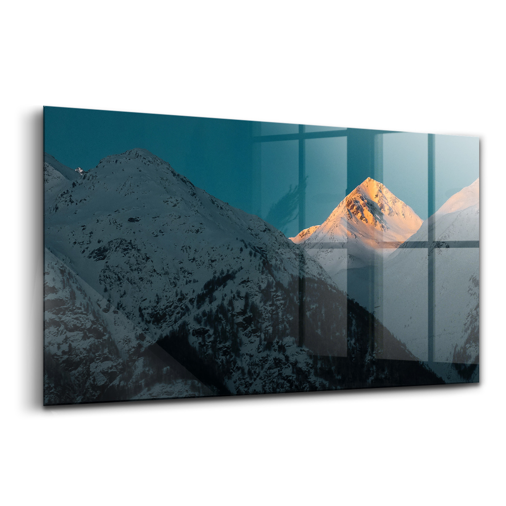 Obraz na skle Západ slunce v horách