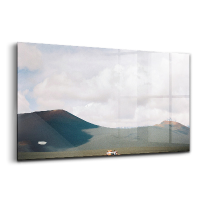 Skleněný obraz Vozidlo v kamčatské poušti