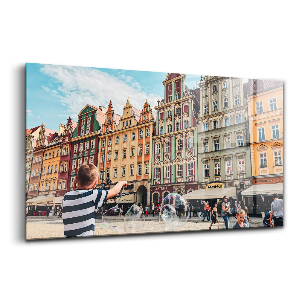 Skleněný obraz na stěnu Dětské tržiště ve wroclawi