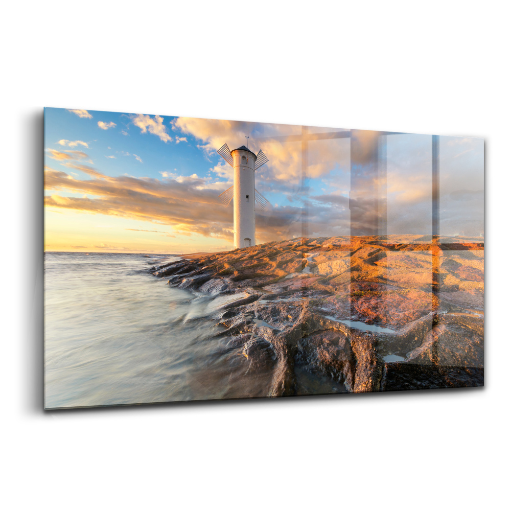 Skleněný obraz Maják Baltské moře
