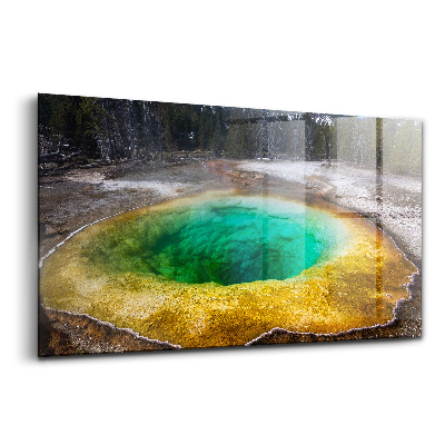 Skleněný obraz na stěnu Yellowstonský horký pramen