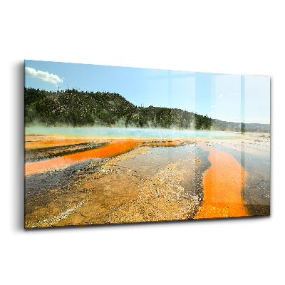 Obraz na skle Jezero s horami