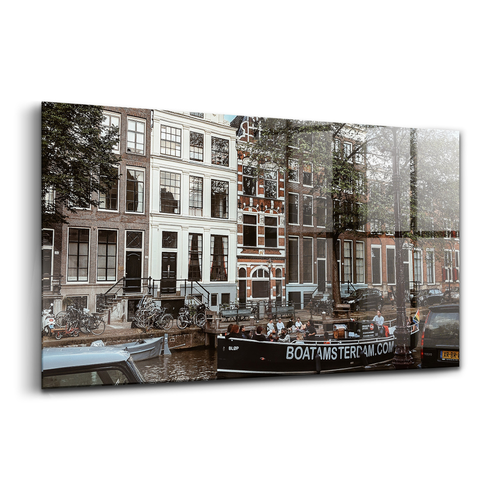 Skleněný obraz na stěnu Budovy v Amsterdamu