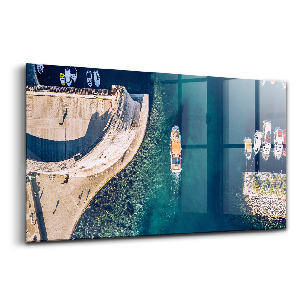 Skleněný obraz na stěnu Plachetnice na vodě