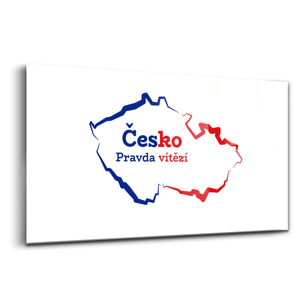 Skleněný obraz na stěnu Mapa České republiky