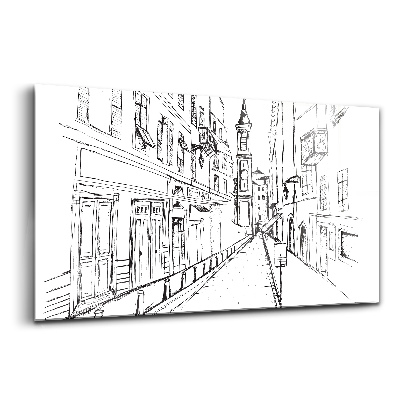 Obraz na skle Kresba města provence