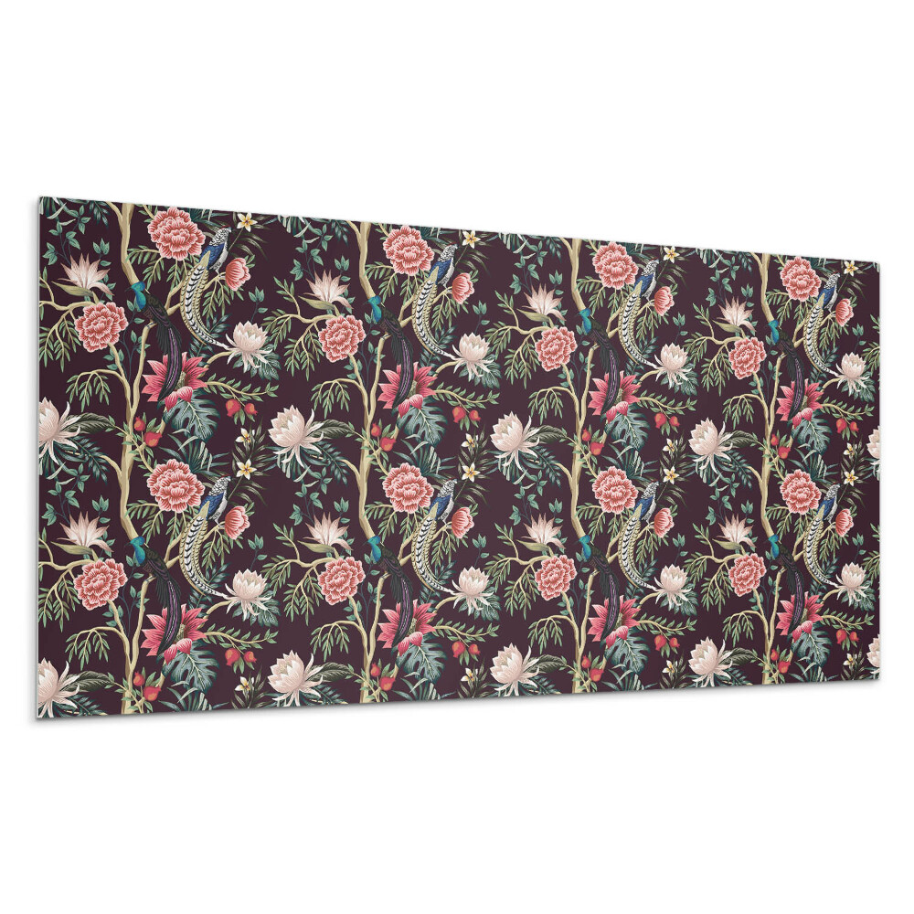 Pvc obkladový panel Květinový vzor s ptáky