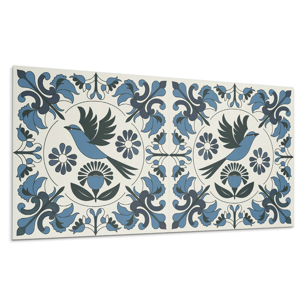 Dekoracni panel Vzorek s ptáky a květinami