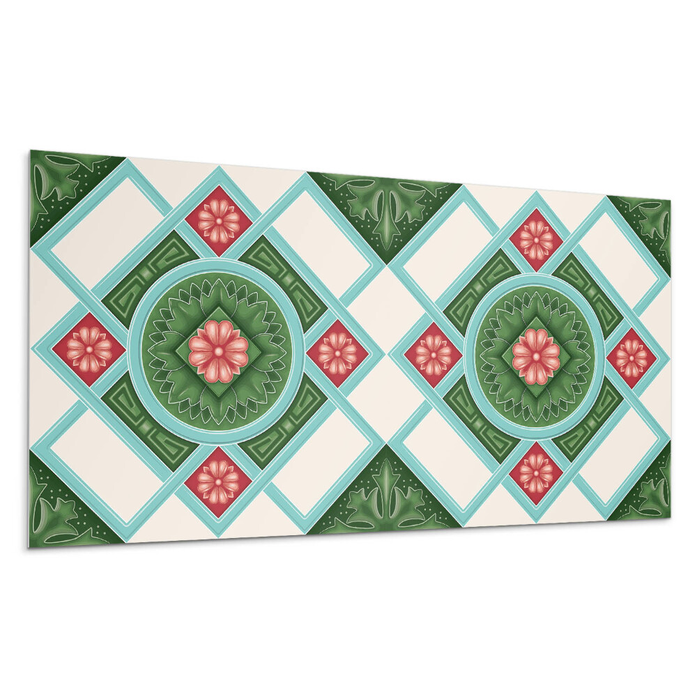 Nástěnný panel Květinový vzor v kosočtverci