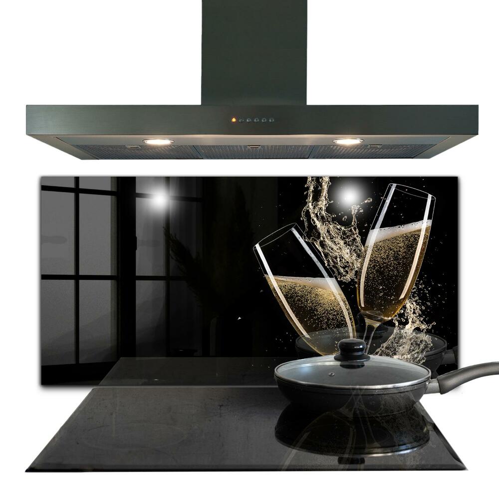 Obkladový panel za kuchyňskou linku Přípitek šampaňským