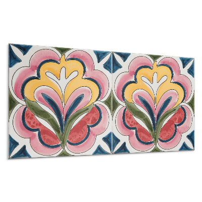 Dekoracni panel Květinový vzor na dlaždici