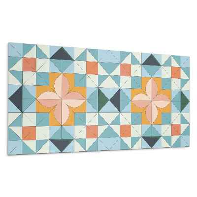 Nástěnný panel Geometrický vzor s květinou