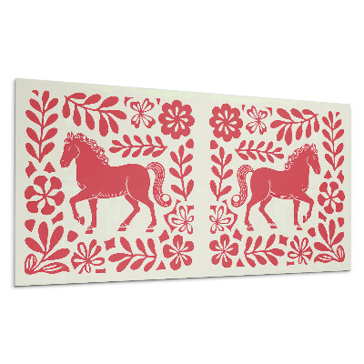 Dekoracni panel Stylizovaný kůň mezi rostlinami