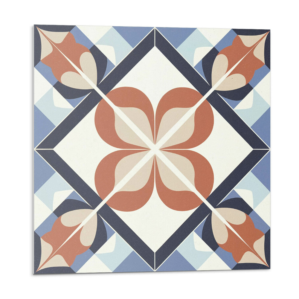 Nástěnný panel Květinový vzor v symetrických tvarech