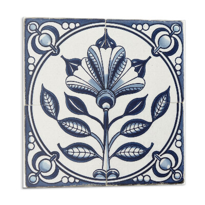 Panel na zeď Květinový motiv na dlaždici