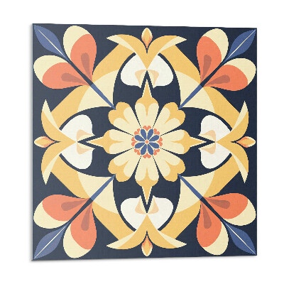 Panel na zeď Květinová mandala v barvách přírody