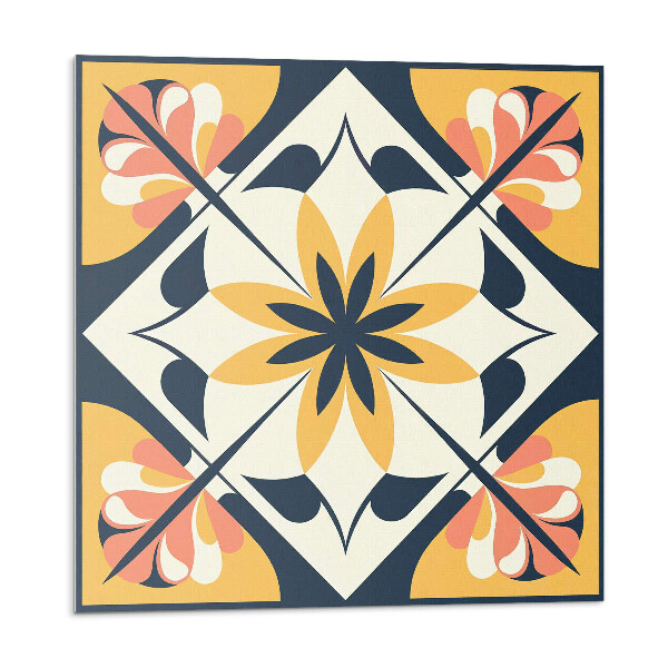 Nástěnný panel Květinový motiv v diamantových tvarech
