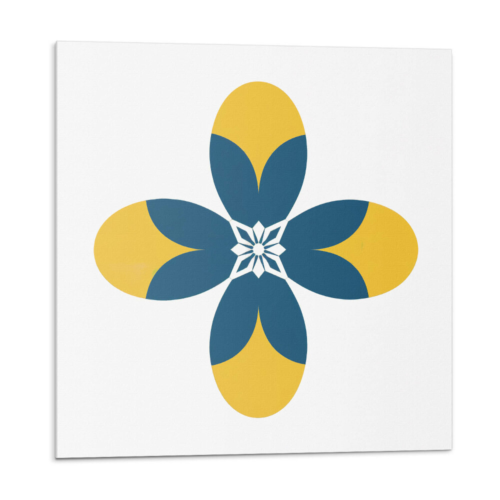 Nástěnný panel Květinový motiv v symetrickém uspořádání