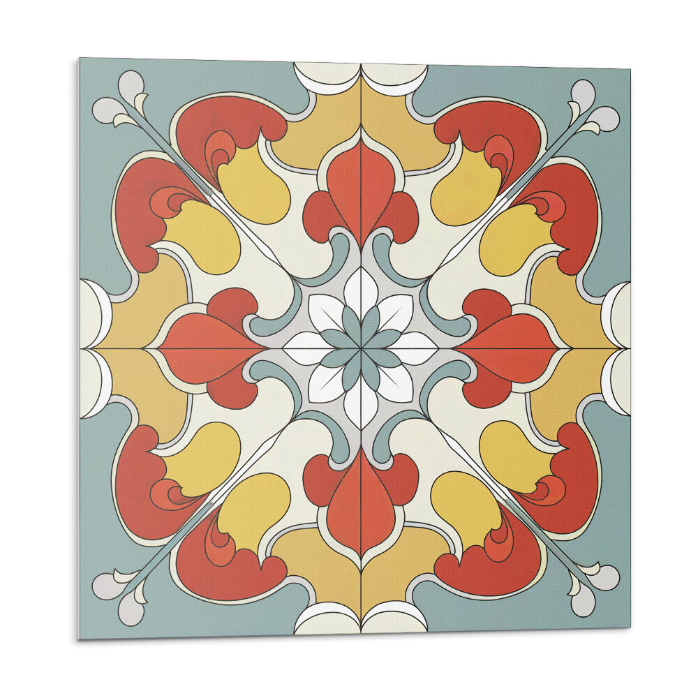 Panel na zeď Květinová mandala v etnickém stylu