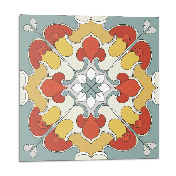 Panel na zeď Květinová mandala v etnickém stylu