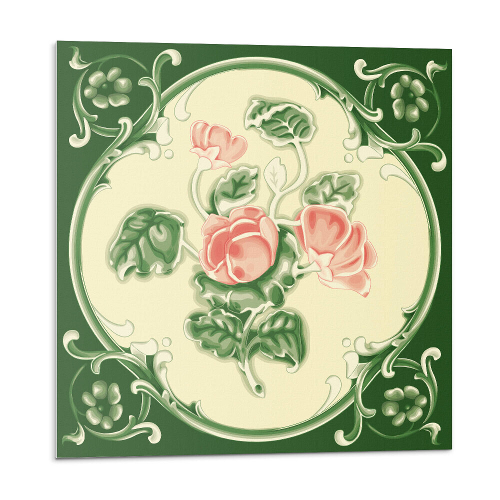 Obkladový panel Květinový motiv se zelenými listy